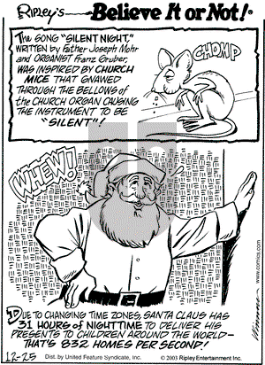Ripley's Believe It or Not on Thursday December 25, 2003 Comic Strip