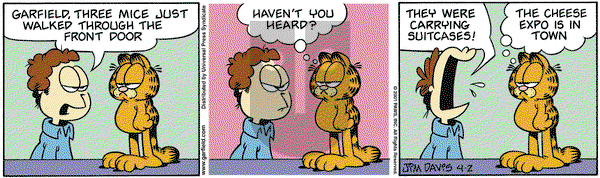 Garfield on Monday April 2, 2001 Comic Strip