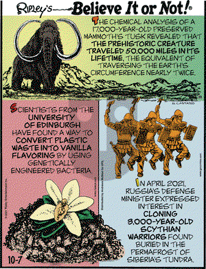Ripley's Believe It or Not on Thursday October 7, 2021 Comic Strip
