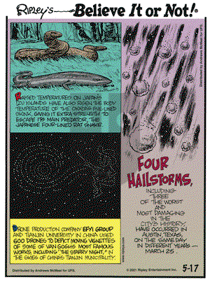 Ripley's Believe It or Not on Monday May 17, 2021 Comic Strip