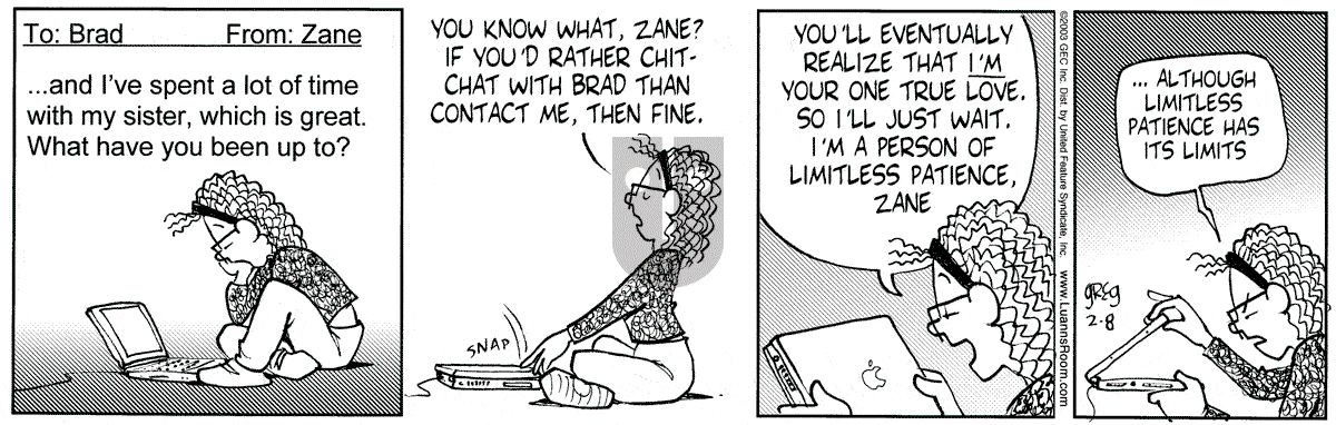 Luann - Saturday February 8, 2003 Comic Strip