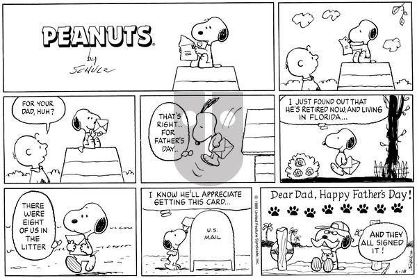 Peanuts on Sunday June 18, 1989 Comic Strip