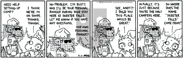 FoxTrot on Thursday August 15, 1996 Comic Strip