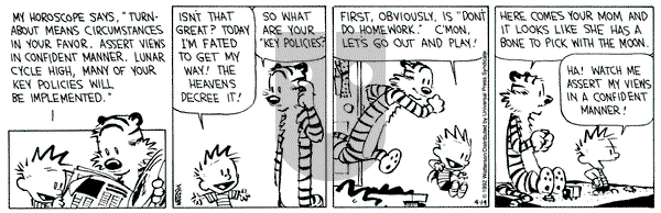 Calvin and Hobbes on Tuesday April 14, 1992 Comic Strip