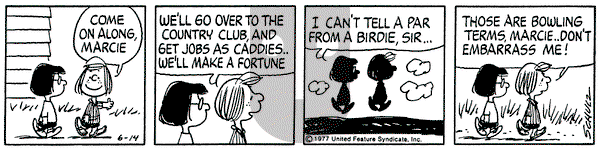Peanuts on Tuesday June 14, 1977 Comic Strip