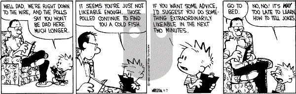 Calvin and Hobbes - Monday November 7, 1988 Comic Strip