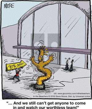 In the Bleachers on Wednesday April 6, 2016 Comic Strip
