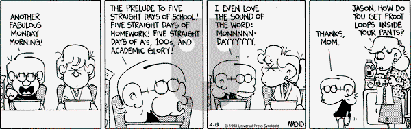 FoxTrot on Monday April 19, 1993 Comic Strip