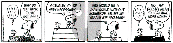 Peanuts on Saturday April 18, 1981 Comic Strip