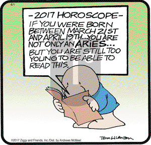Ziggy on Saturday April 1, 2017 Comic Strip