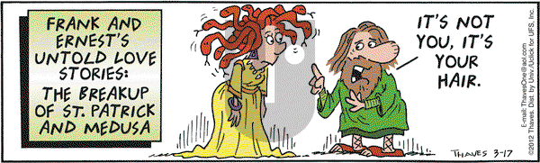 Frank and Ernest on Saturday March 17, 2012 Comic Strip