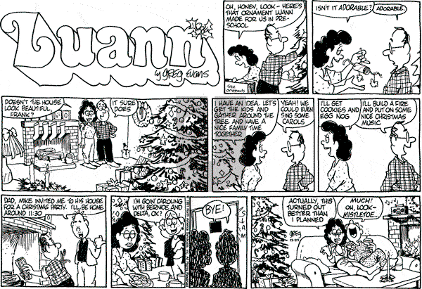 Luann on Sunday December 22, 1991 Comic Strip