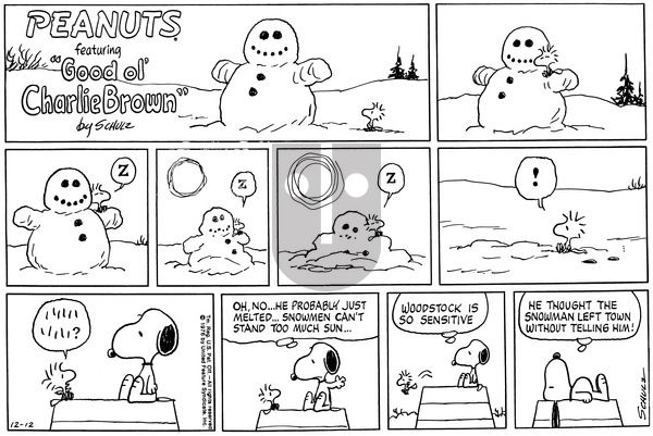 Peanuts on Sunday December 12, 1976 Comic Strip