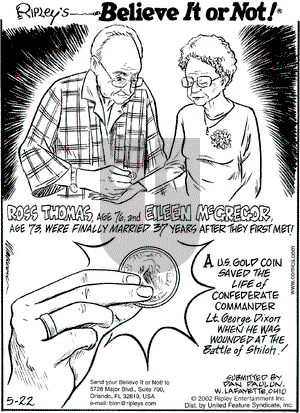 Ripley's Believe It or Not on Wednesday May 22, 2002 Comic Strip