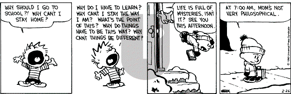 Calvin and Hobbes - Monday February 26, 1990 Comic Strip