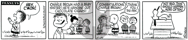 Peanuts on Saturday May 30, 1959 Comic Strip