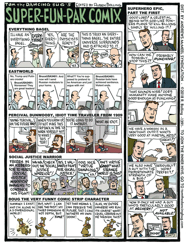 Tom the Dancing Bug on Friday June 8, 2018 Comic Strip