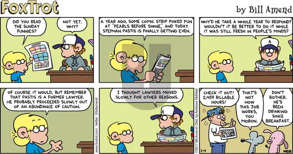 FoxTrot on Sunday March 19, 2017 Comic Strip