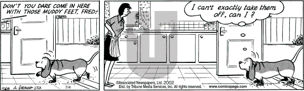 Fred Basset on Thursday July 4, 2002 Comic Strip