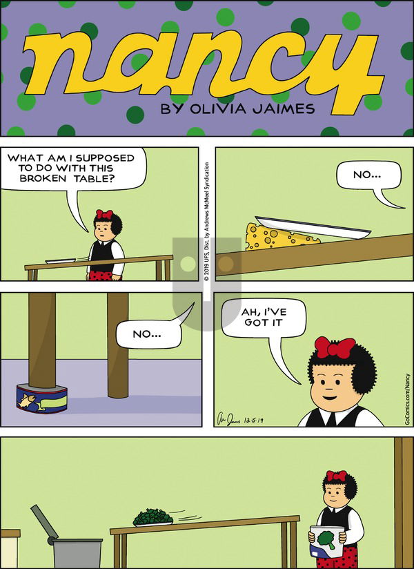 Nancy on Sunday December 15, 2019 Comic Strip