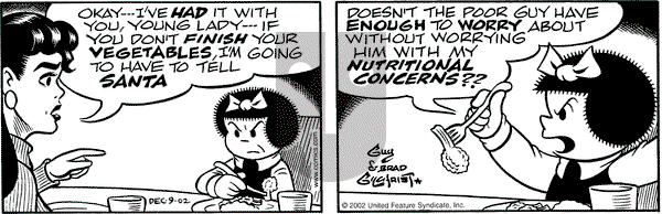 Nancy on Monday December 9, 2002 Comic Strip