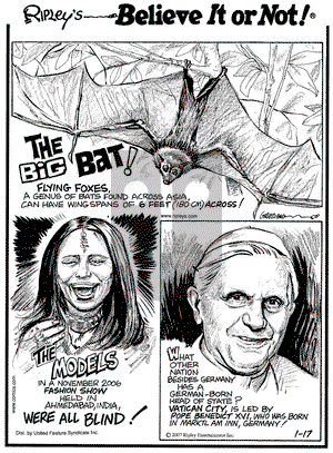 Ripley's Believe It or Not - Wednesday January 17, 2007 Comic Strip