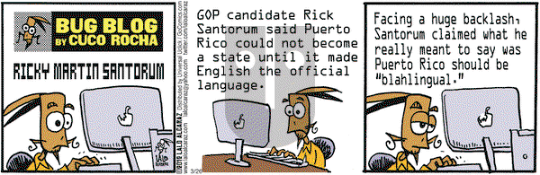La Cucaracha on Monday March 26, 2012 Comic Strip