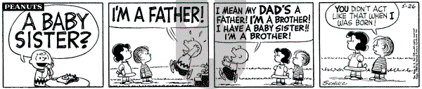 Peanuts on Tuesday May 26, 1959 Comic Strip