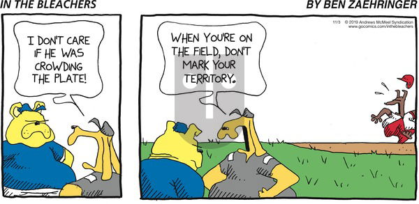In the Bleachers on Sunday November 3, 2019 Comic Strip