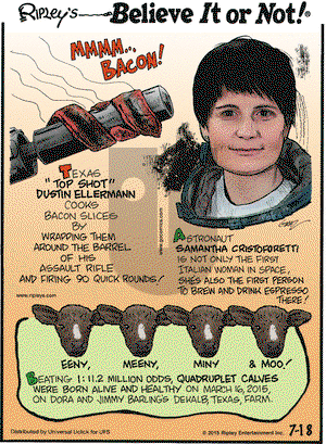 Ripley's Believe It or Not on Saturday July 18, 2015 Comic Strip