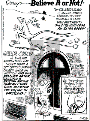 Ripley's Believe It or Not on Thursday May 23, 2002 Comic Strip