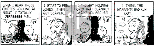Peanuts on Thursday August 27, 1992 Comic Strip