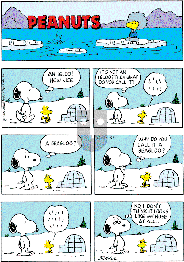 Peanuts - Sunday December 28, 1997 Comic Strip