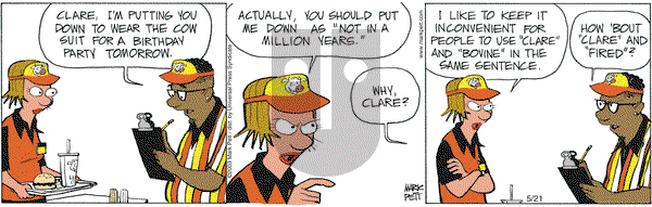 Lucky Cow on Wednesday May 21, 2003 Comic Strip