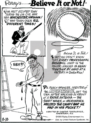 Ripley's Believe It or Not on Wednesday August 18, 1999 Comic Strip