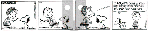 Peanuts on Saturday July 9, 1966 Comic Strip