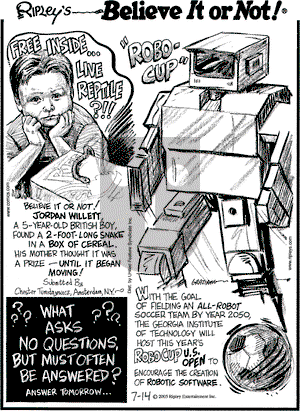 Ripley's Believe It or Not on Thursday July 14, 2005 Comic Strip