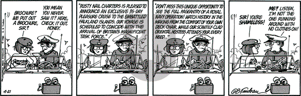 Doonesbury on Wednesday April 21, 1982 Comic Strip