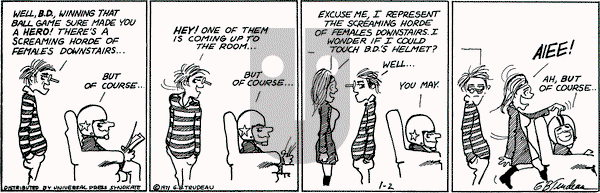 Doonesbury - Saturday January 2, 1971 Comic Strip