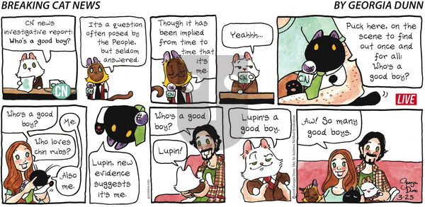 Breaking Cat News on Sunday March 25, 2018 Comic Strip
