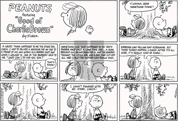 Peanuts - Sunday November 28, 1971 Comic Strip