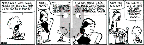Calvin and Hobbes on Tuesday February 4, 1986 Comic Strip
