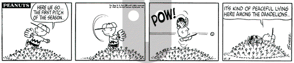 Peanuts on Saturday April 3, 1965 Comic Strip