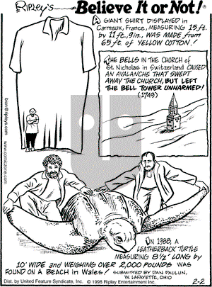 Ripley's Believe It or Not on Monday February 2, 1998 Comic Strip