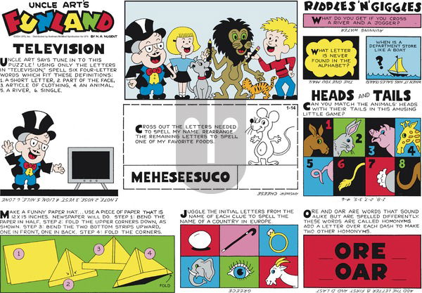 Uncle Art's Funland on Sunday January 14, 2024 Comic Strip