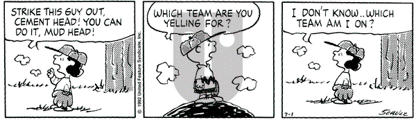 Peanuts on Wednesday July 1, 1992 Comic Strip