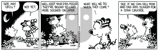 Calvin and Hobbes on Wednesday October 30, 1991 Comic Strip