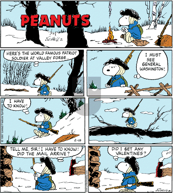 Peanuts - Sunday February 16, 1997 Comic Strip