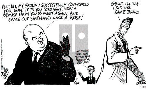 Pat Oliphant on Thursday November 21, 1985 Comic Strip
