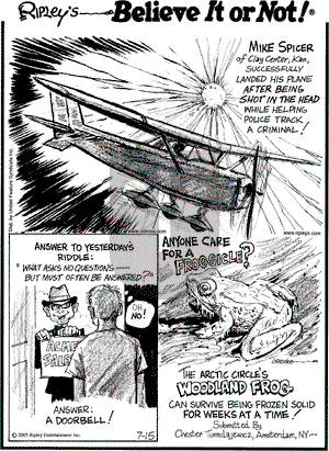 Ripley's Believe It or Not on Friday July 15, 2005 Comic Strip